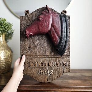 Vintage Burwood Products Co Horse Head Wall Plaque S. Martingale 1802 Equestrian